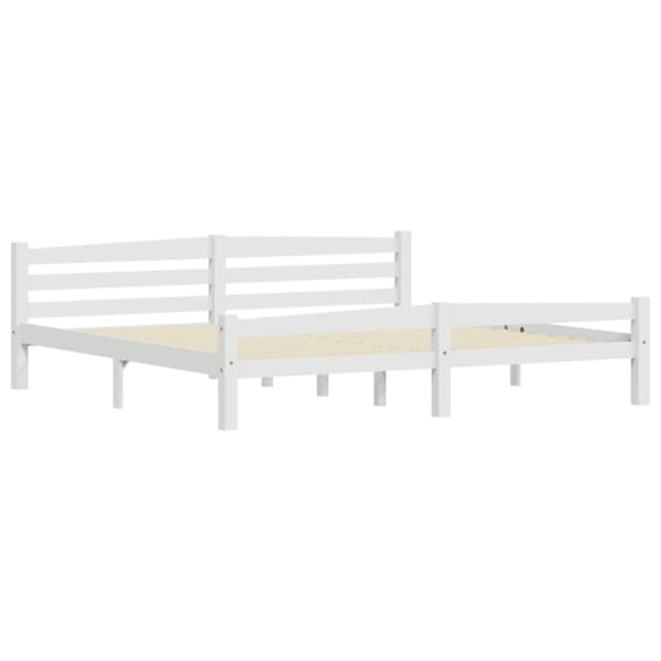 vidaXL sengestel 200x200 cm massivt fyrretræ hvid - Senge & sengeramme