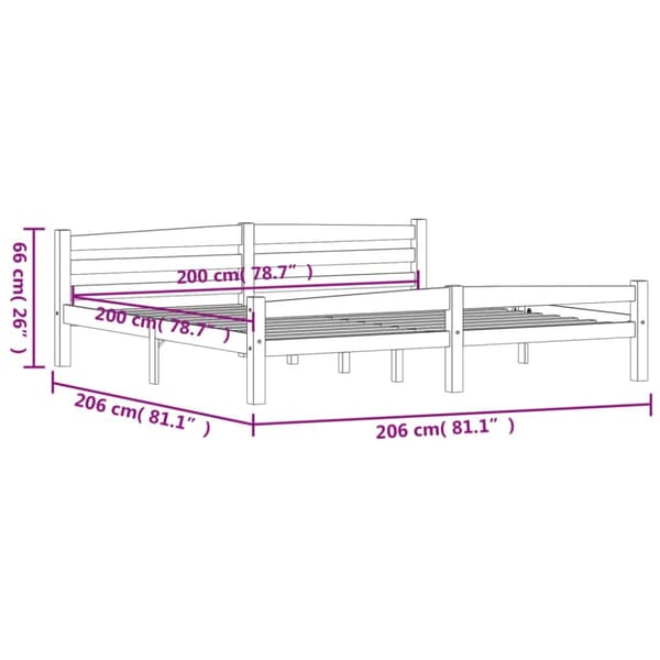 vidaXL sengestel 200x200 cm massivt fyrretræ hvid - Senge & sengeramme