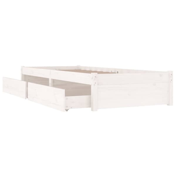 vidaXL Sängram med lådor vit 100x200 cm - Sängar & sängramar