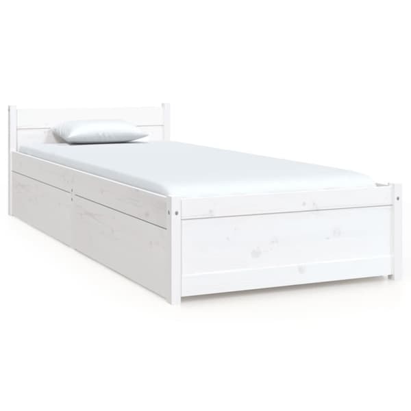 vidaXL sengeramme med skuffer 75x190 cm Small Single hvid -  Senge & sengeramme