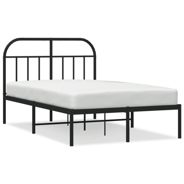 vidaXL sengeramme med sengegavl 120x200 cm metal sort - Senge & sengeramme