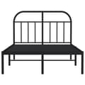 Miniatyrbillede 7 af 11: vidaXL sengeramme med sengegavl 120x200 cm metal sort -  Senge & sengeramme