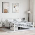Miniatyrbillede 2 af 11: vidaXL sengestel 160 x 200 cm metal hvid -  Senge & sengeramme