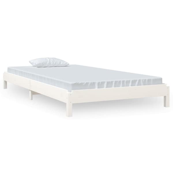 vidaXL Pinottava sänky valkoinen 80x200 cm täysi mänty - Sängyt & sängynrungot