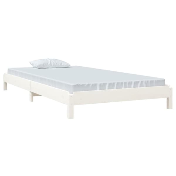 vidaXL Pinottava sänky valkoinen 80x200 cm täysi mänty - Sängyt & sängynrungot