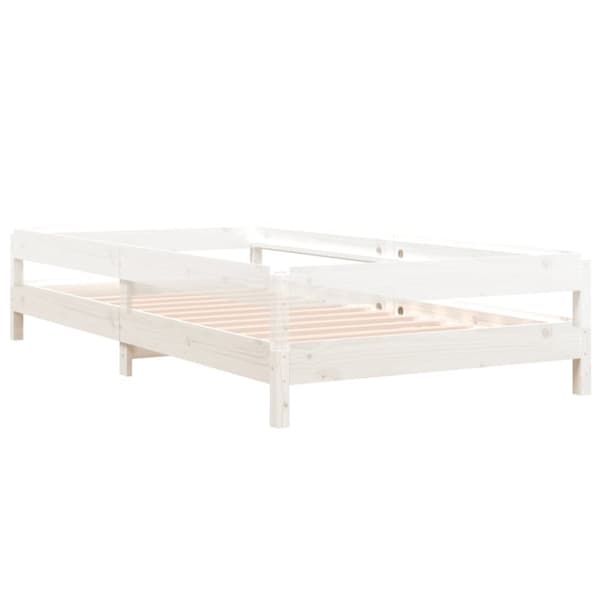 vidaXL Pinottava sänky valkoinen 80x200 cm täysi mänty - Sängyt & sängynrungot