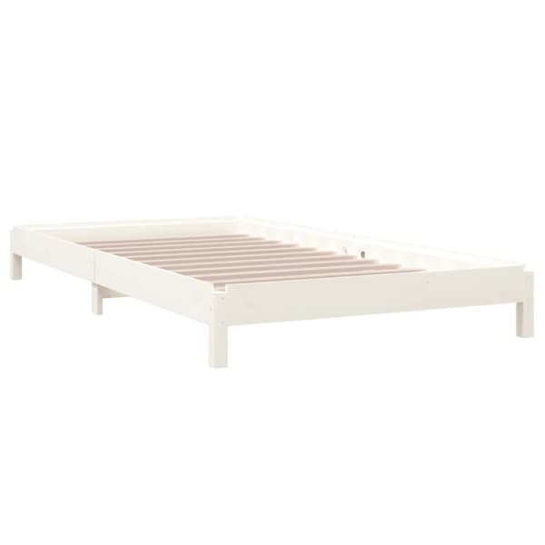 vidaXL Pinottava sänky valkoinen 80x200 cm täysi mänty - Sängyt & sängynrungot