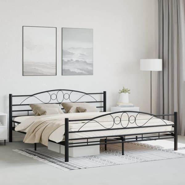 vidaXL sengestel 180 x 200 cm stål sort - Senge & sengeramme