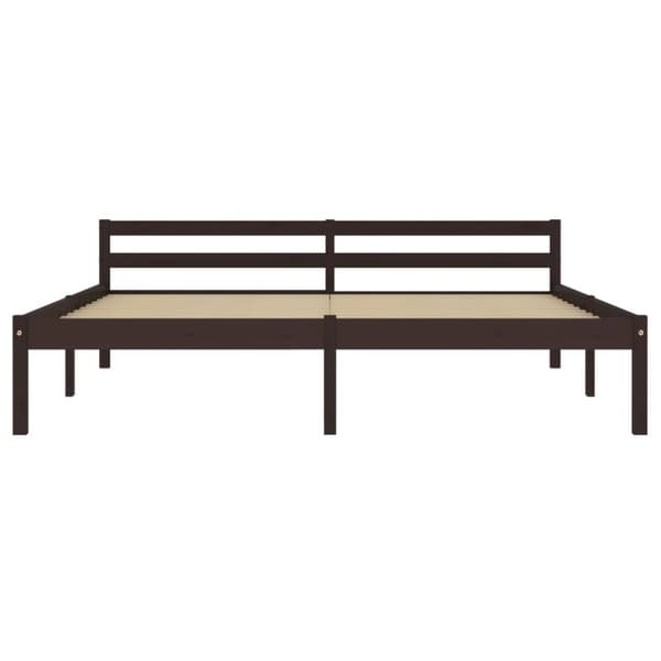 vidaXL sengestel massivt fyrretræ 160 x 200 cm mørkebrun -  Senge & sengeramme