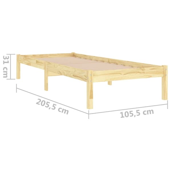 vidaXL Sängram massiv furu 100x200 cm - Sängar & sängramar