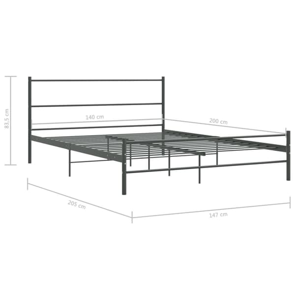 vidaXL sengestel 140 x 200 cm metal grå - Senge & sengeramme