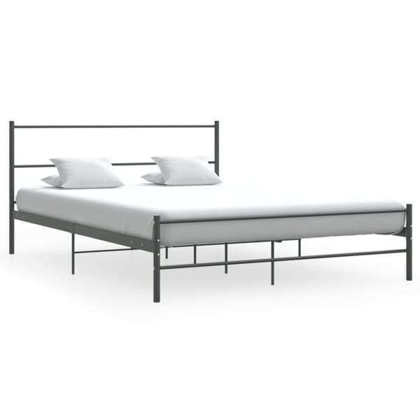 vidaXL sengestel 140 x 200 cm metal grå -  Senge & sengeramme