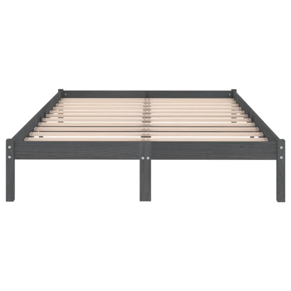 vidaXL sengestel 200x200 cm massivt fyrretræ grå - Senge & sengeramme