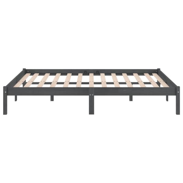 vidaXL sengestel 200x200 cm massivt fyrretræ grå - Senge & sengeramme