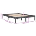 Miniatyrbillede 9 af 9: vidaXL sengestel 200x200 cm massivt fyrretræ grå -  Senge & sengeramme