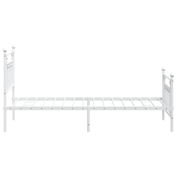 vidaXL sengeramme med sengegavl og fodgærde 90x190 cm metal hvid -  Senge & sengeramme