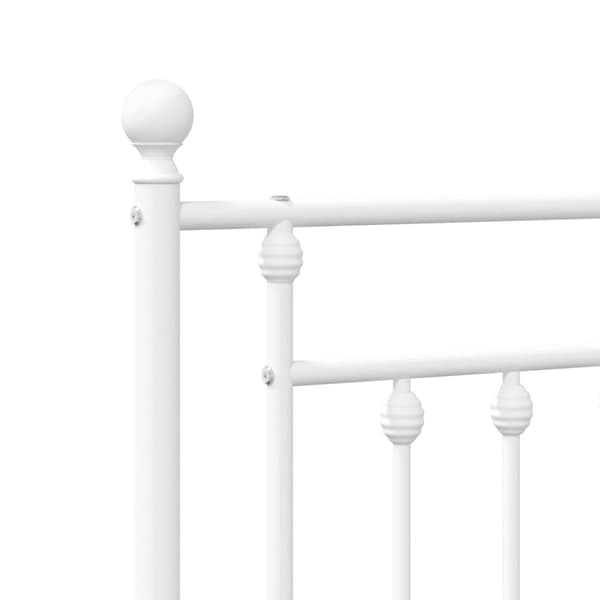 vidaXL sengeramme med sengegavl og fodgærde 140x190 cm metal hvid - Senge & sengeramme
