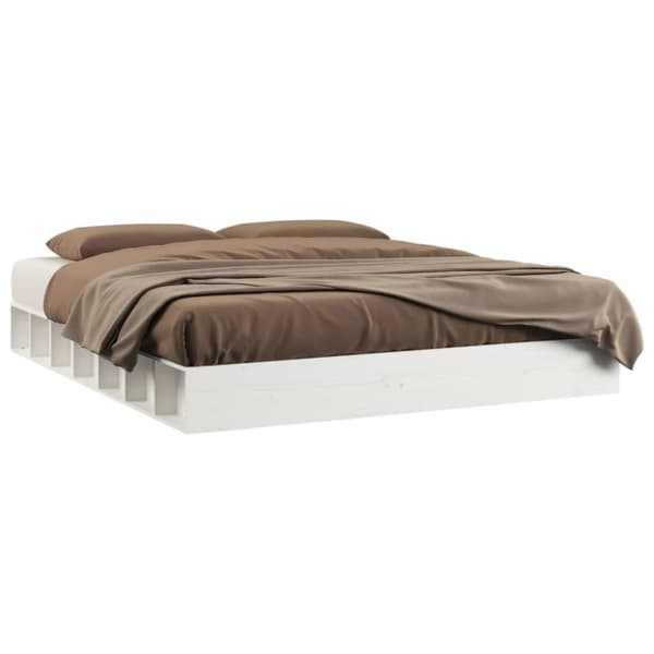 vidaXL sengeramme 140x200 cm massivt træ hvid -  Senge & sengeramme