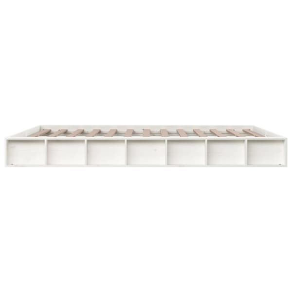 vidaXL sengeramme 140x200 cm massivt træ hvid -  Senge & sengeramme
