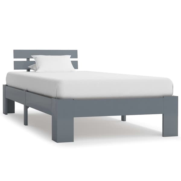 vidaXL sengestel massivt fyrretræ 100 x 200 cm grå -  Senge & sengeramme