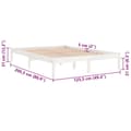 Miniatyrbillede 9 af 9: vidaXL sengestel 120x200 cm massivt fyrretræ hvid -  Senge & sengeramme
