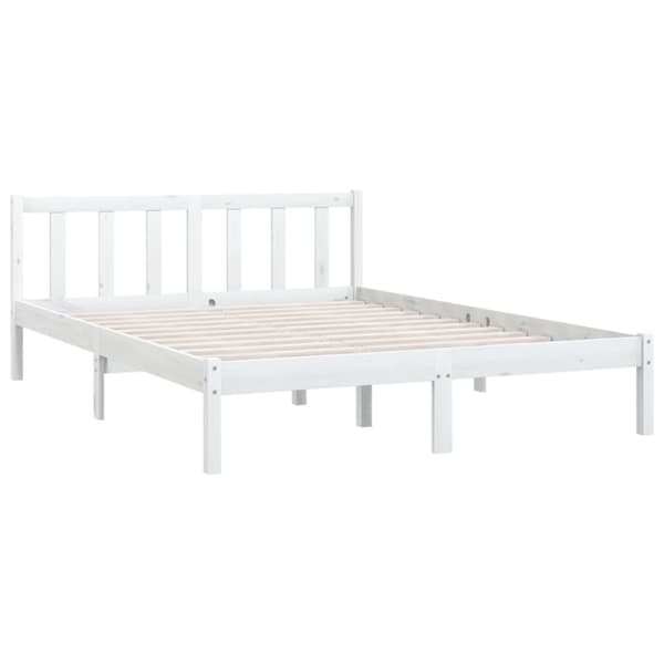 vidaXL sengestel 120x190 cm Small Double massivt fyrretræ hvid - Senge & sengeramme