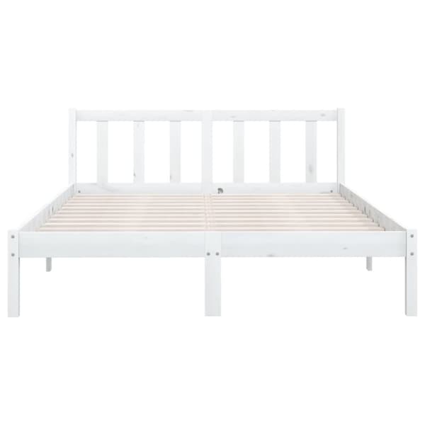 vidaXL sengestel 120x190 cm Small Double massivt fyrretræ hvid - Senge & sengeramme