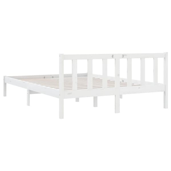vidaXL sengestel 120x190 cm Small Double massivt fyrretræ hvid - Senge & sengeramme