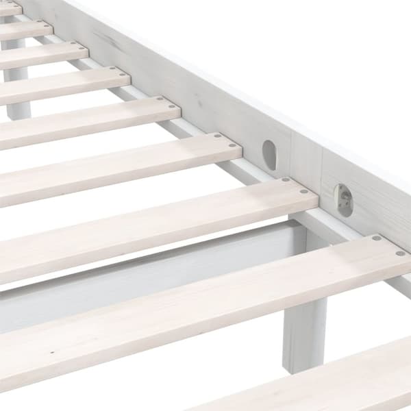 vidaXL sengestel 120x190 cm Small Double massivt fyrretræ hvid - Senge & sengeramme