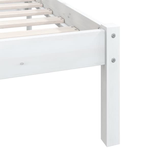 vidaXL sengestel 120x190 cm Small Double massivt fyrretræ hvid - Senge & sengeramme