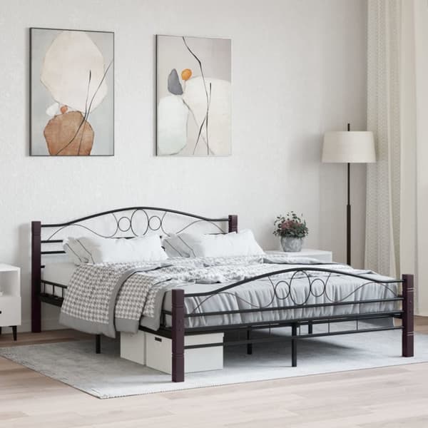 vidaXL sengestel sort metal 160 x 200 cm -  Senge & sengeramme