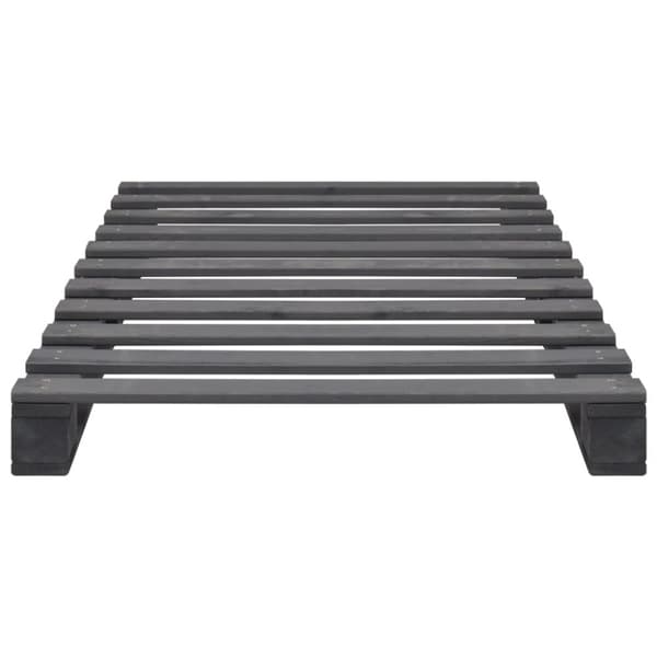 vidaXL Pallsängram grå massiv furu 100x200 cm - Sängar & sängramar