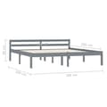 Miniatyrbillede 8 af 8: vidaXL sengestel massivt fyrretræ 160 x 200 cm grå -  Senge & sengeramme