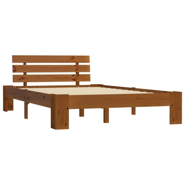 vidaXL sengestel massivt fyrretræ 120 x 200 cm gyldenbrun -  Senge & sengeramme