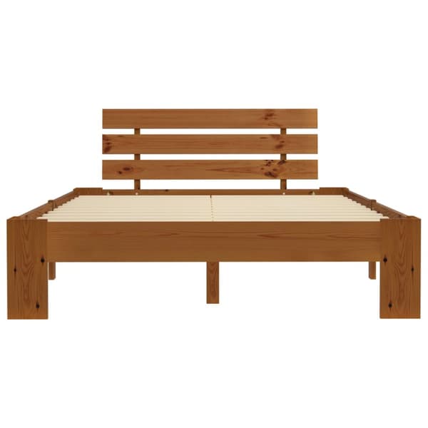 vidaXL sengestel massivt fyrretræ 120 x 200 cm gyldenbrun - Senge & sengeramme