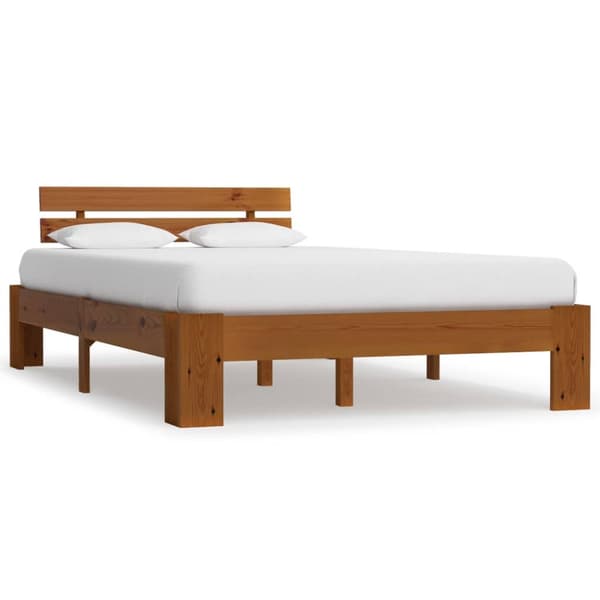 vidaXL sengestel massivt fyrretræ 120 x 200 cm gyldenbrun - Senge & sengeramme
