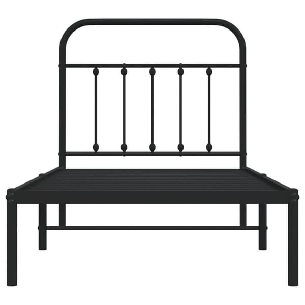 vidaXL Metallinen sängynrunko päädyllä musta 90x200 cm -  Sängyt & sängynrungot