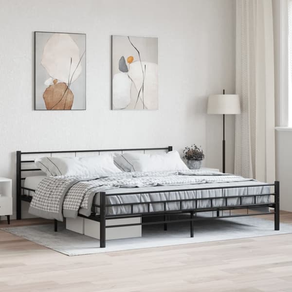 vidaXL Sängynrunko musta teräs 200x200 cm - Sängyt & sängynrungot