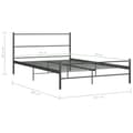 Miniatyrbillede 8 af 8: vidaXL sengestel 160 x 200 cm metal grå -  Senge & sengeramme