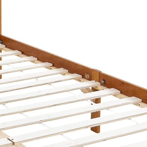 vidaXL sengestel til himmelseng 100x200 cm massivt fyrretræ gyldenbrun - Senge & sengeramme