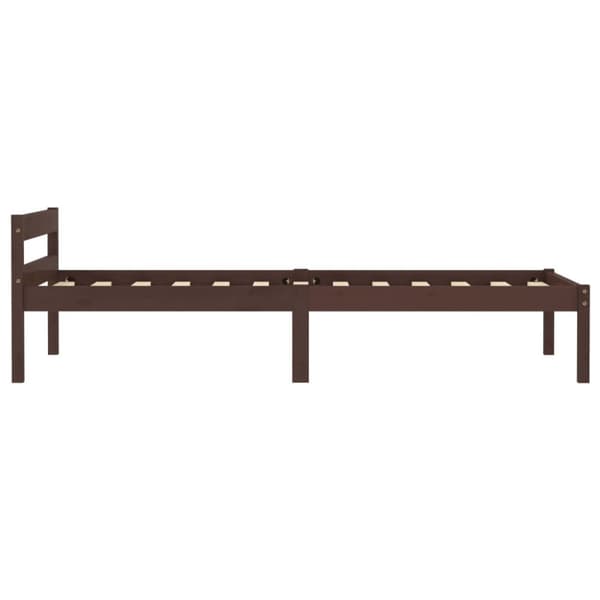 vidaXL sengestel massivt fyrretræ 100 x 200 cm mørkebrun -  Senge & sengeramme