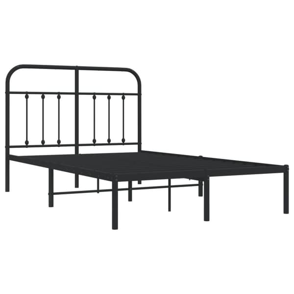 vidaXL Metallinen sängynrunko päädyllä musta 120x200 cm -  Sängyt & sängynrungot