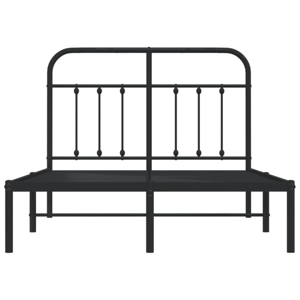 vidaXL Metallinen sängynrunko päädyllä musta 120x200 cm -  Sängyt & sängynrungot
