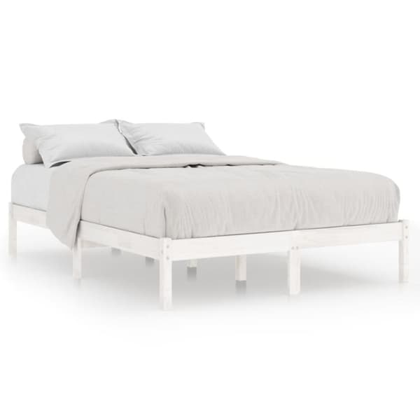 vidaXL sengestel 200x200 cm massivt fyrretræ hvid - Senge & sengeramme