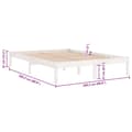 Miniatyrbillede 9 af 9: vidaXL sengestel 200x200 cm massivt fyrretræ hvid -  Senge & sengeramme
