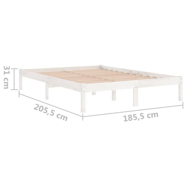 vidaXL Sängram vit massivt trä 180x200 cm -  Sängar & sängramar