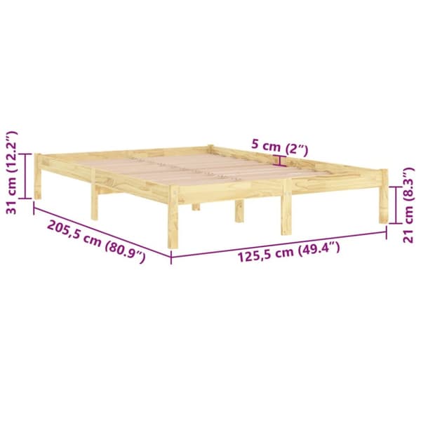 vidaXL sengeramme 120x200 cm massivt fyrretræ - Senge & sengeramme
