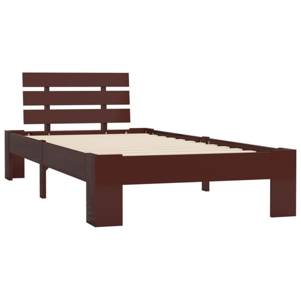 vidaXL Sängram mörkbrun massiv furu 90x200 cm - Sängar & sängramar
