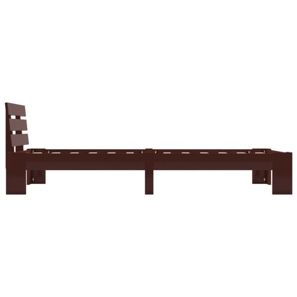 vidaXL Sängram mörkbrun massiv furu 90x200 cm - Sängar & sängramar