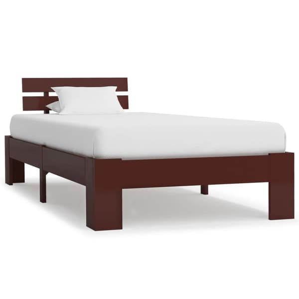 vidaXL Sängram mörkbrun massiv furu 90x200 cm -  Sängar & sängramar